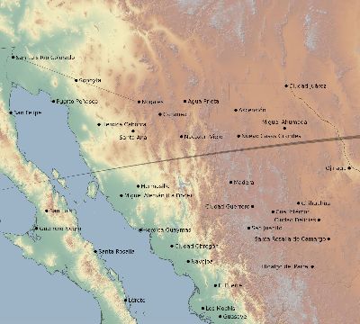 Map of the eclipse path across Mexico on 03/10/2863