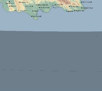 Map of the eclipse path across Jamaica on 02/28/2864
