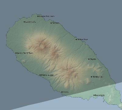 Map of the eclipse path across Saint Kitts and Nevis on 02/28/2864