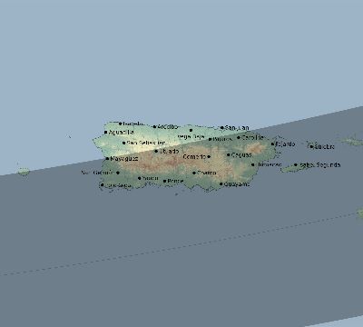 Map of the eclipse path across Puerto Rico on 02/28/2864
