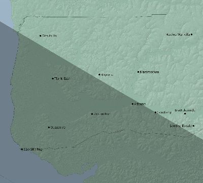 Map of the eclipse path across Senegal on 07/03/2866