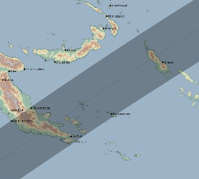 Map of the eclipse path across Papua New Guinea on 12/28/2866