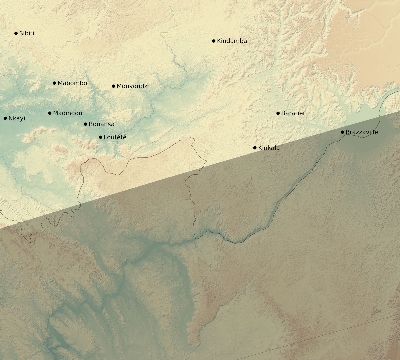 Map of the eclipse path across Republic of the Congo on 06/23/2867