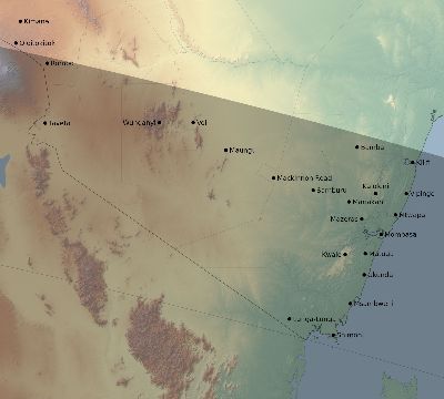 Map of the eclipse path across Kenya on 06/23/2867