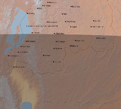 Map of the eclipse path across Rwanda on 06/23/2867