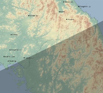 Map of the eclipse path across North Korea on 05/02/2869