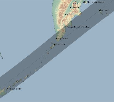 Map of the eclipse path across Russia on 05/02/2869