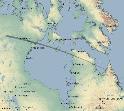 Map of the eclipse path across Canada on 10/05/2871