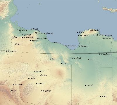 Map of the eclipse path across Libya on 10/05/2871