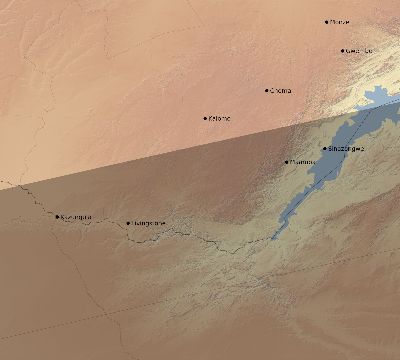 Map of the eclipse path across Zambia on 08/14/2873
