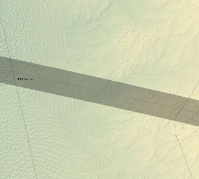 Map of the eclipse path across Tunisia on 08/03/2874
