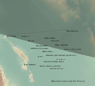 Map of the eclipse path across Mexico on 12/06/2876
