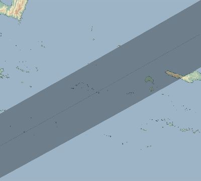 Map of the eclipse path across Papua New Guinea on 06/03/2877