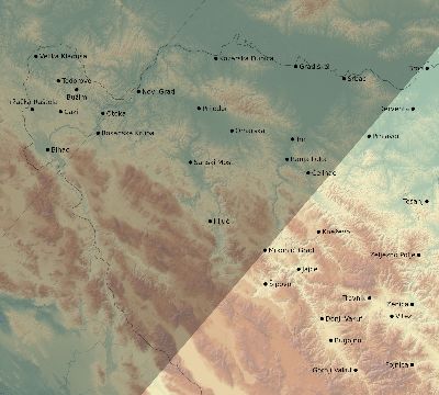 Map of the eclipse path across Bosnia and Herzegovina on 05/23/2878