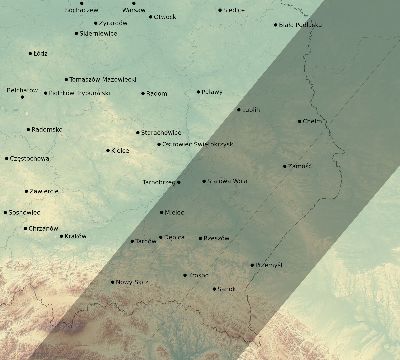 Map of the eclipse path across Poland on 05/23/2878