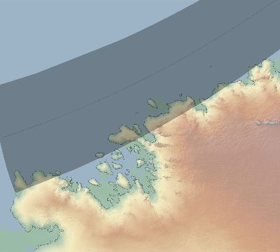 Map of the eclipse path across Antarctica on 03/31/2880