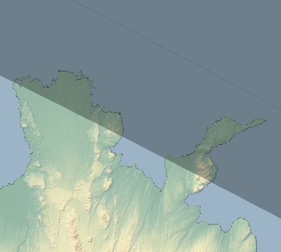 Map of the eclipse path across Iceland on 09/25/2880