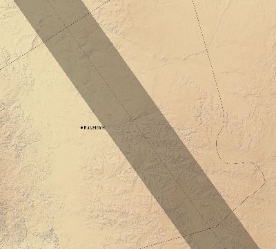Map of the eclipse path across Jordan on 09/25/2880
