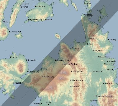 Map of the eclipse path across Philippines on 03/21/2881