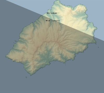 Map of the eclipse path across Saint Helena, Ascension and Tristan da Cunha on 01/07/2885