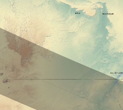 Map of the eclipse path across Egypt on 12/27/2885