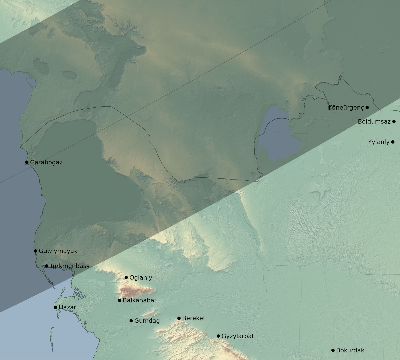Map of the eclipse path across Turkmenistan on 05/14/2887