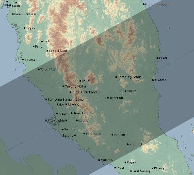 Map of the eclipse path across Malaysia on 05/02/2888