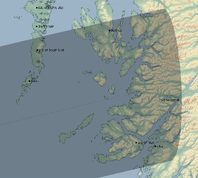 Map of the eclipse path across United Kingdom on 03/01/2891