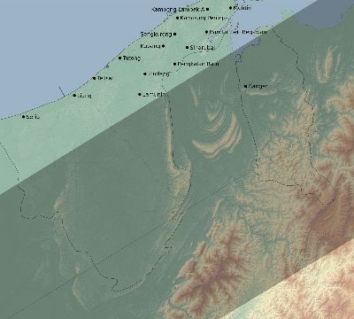 Map of the eclipse path across Brunei on 06/14/2895