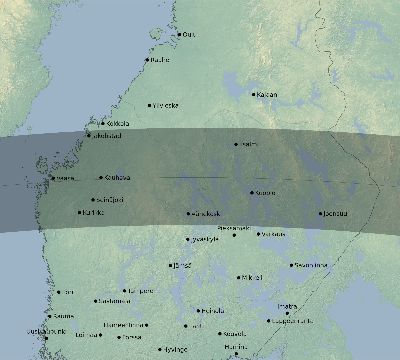 Map of the eclipse path across Finland on 06/02/2896