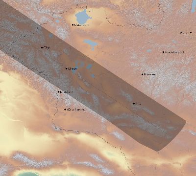 Map of the eclipse path across Mongolia on 06/02/2896