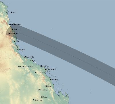 Map of the eclipse path across Australia on 11/26/2896