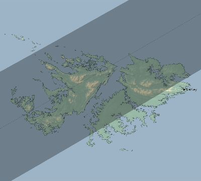 Map of the eclipse path across Falkland Islands on 11/26/2896