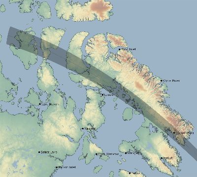 Map of the eclipse path across Canada on 10/06/2898