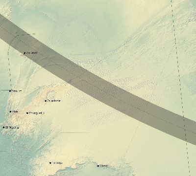 Map of the eclipse path across Mauritania on 10/06/2898