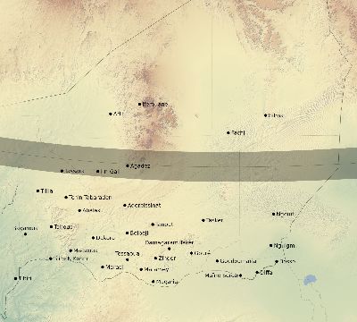 Map of the eclipse path across Niger on 10/06/2898
