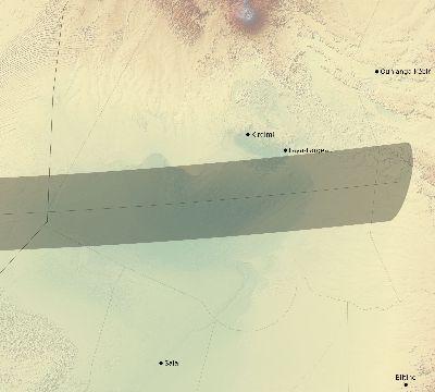 Map of the eclipse path across Chad on 10/06/2898