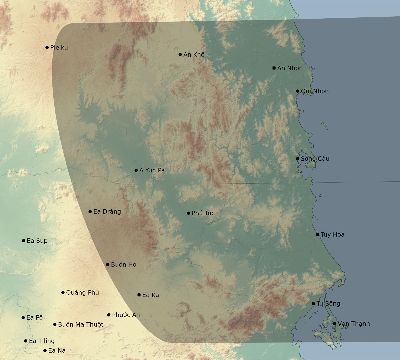 Map of the eclipse path across Vietnam on 03/22/2900