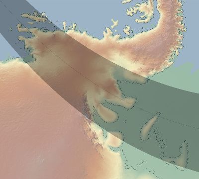 Map of the eclipse path across Antarctica on 09/15/2900