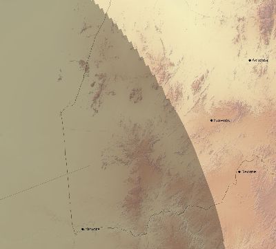 Map of the eclipse path across Eritrea on 01/19/2903