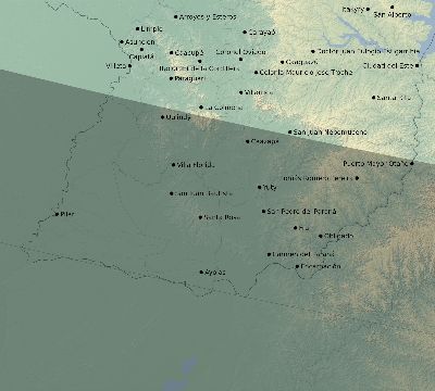 Map of the eclipse path across Paraguay on 01/19/2903