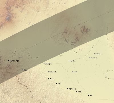 Map of the eclipse path across South Sudan on 01/19/2903