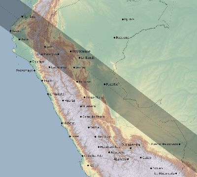 Map of the eclipse path across Peru on 07/16/2903