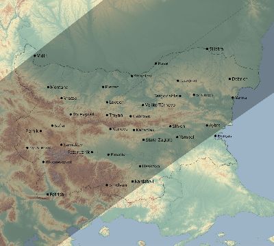 Map of the eclipse path across Bulgaria on 01/08/2904