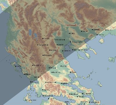 Map of the eclipse path across Greece on 01/08/2904