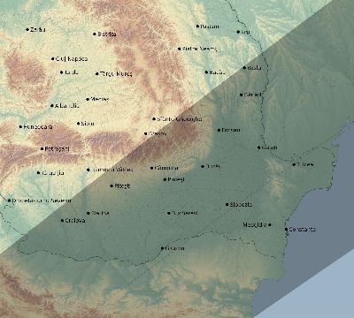 Map of the eclipse path across Romania on 01/08/2904