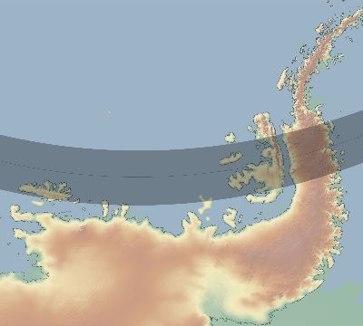 Map of the eclipse path across Antarctica on 11/18/2905