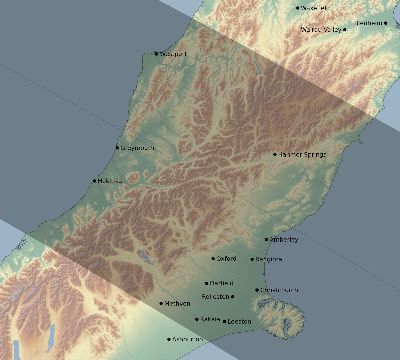 Map of the eclipse path across New Zealand on 11/18/2905