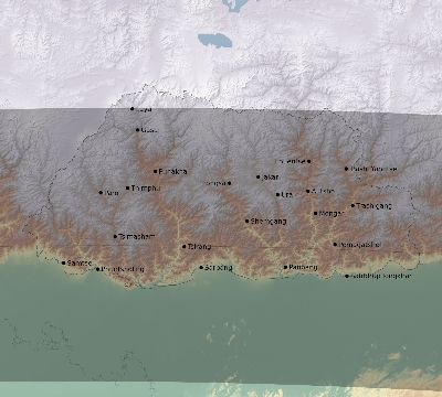 Map of the eclipse path across Bhutan on 05/14/2906