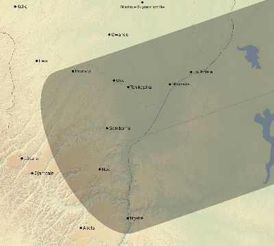 Map of the eclipse path across Republic of the Congo on 05/14/2906